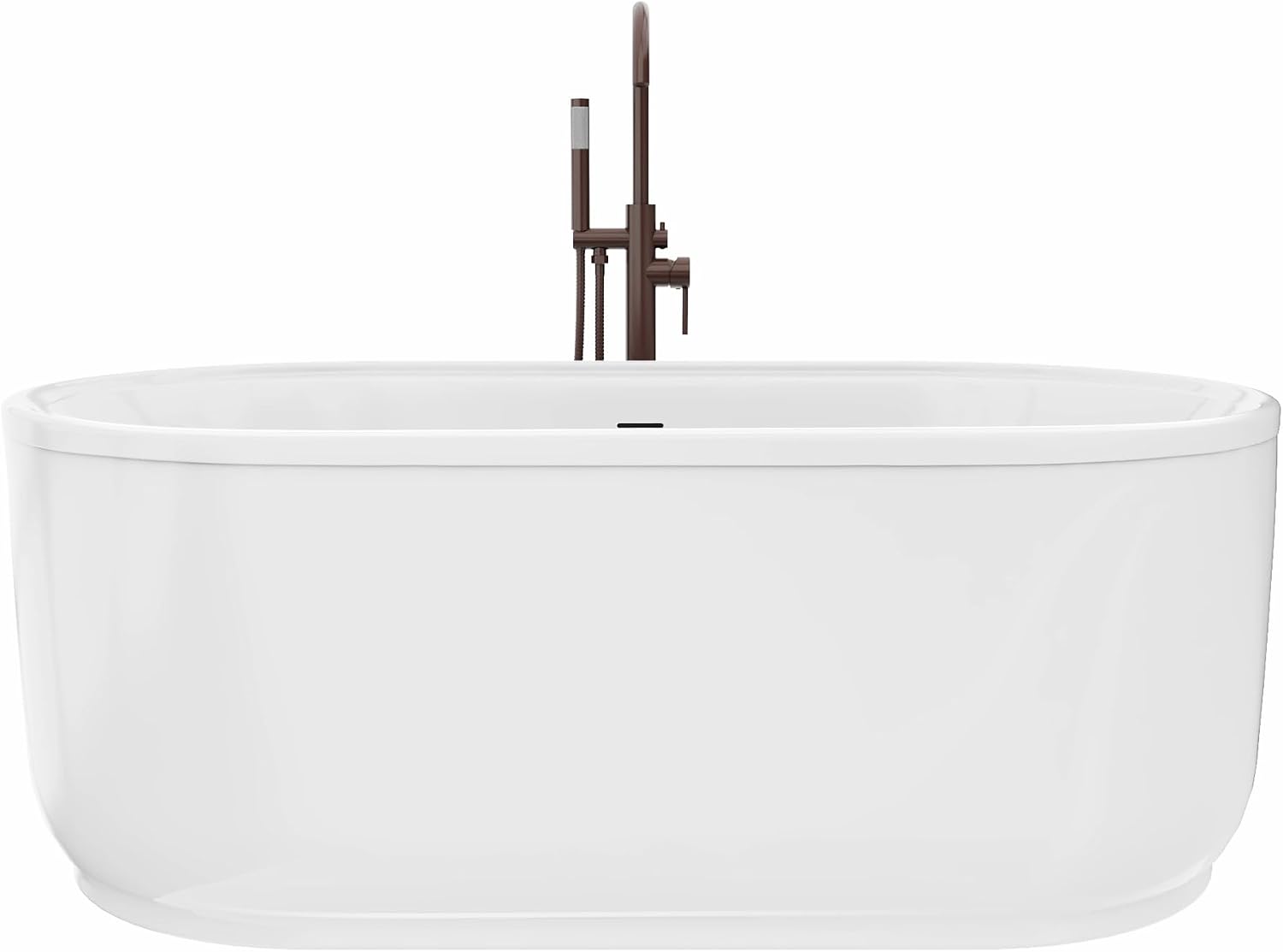 DreamLine Encore 60 1/4 inch L x 32 1/4 inch W x 23 1/8 inch H Freestanding Acrylic Bathtub with Oil Rubbed Bronze Drain