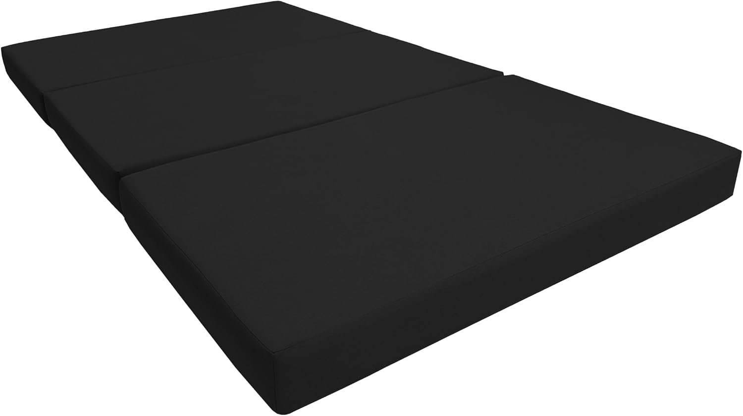 D&D Futon Furniture Portable Trifold Mattress, Foldable Foam Mattresses Small Space Saving Guest, Floor Fold Out Bed Ottoman, 4 inch Folding Cushion Pad Camping RV (Twin Size 4x39x75, Black)