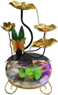 Tabletop Fountain Fish Tank Wrought Iron Butterfly Flowing Water Ornaments Circulating Water Fountain Office Creative Wrought Iron Lotus Desktop Fountain Waterfall Fountain Indoor