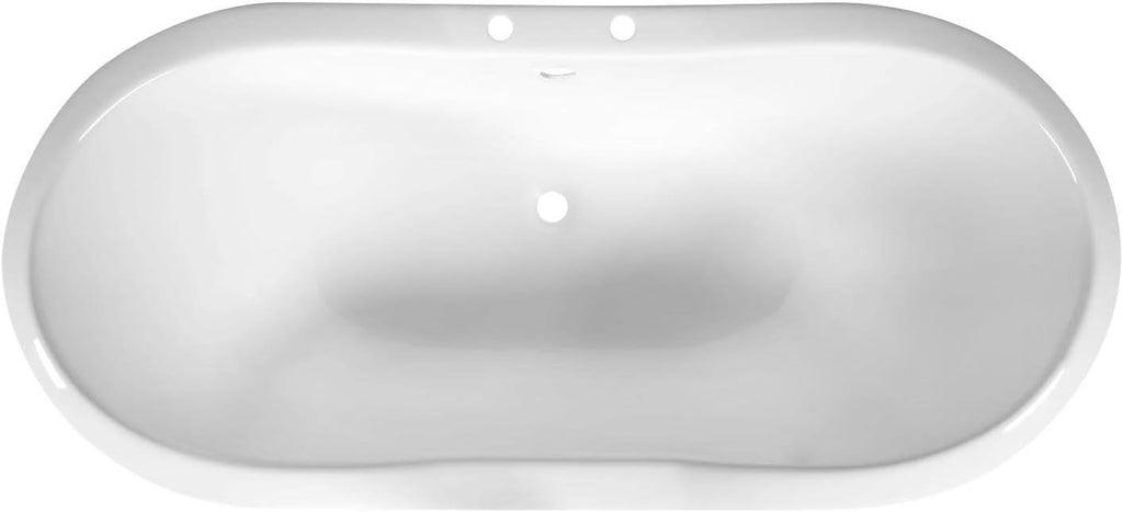 Signature Hardware 915546-72-RH-ND Arabella 72' Cast Iron Soaking Clawfoot Tub with Pre-Drilled Overflow Hole and 7' Rim Holes - Less Drain - White/Oil Rubbed Bronze Feet