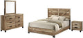 Best Quality Furniture 4 Piece Weathered Brown Pine Wood Bedroom Set in Queen
