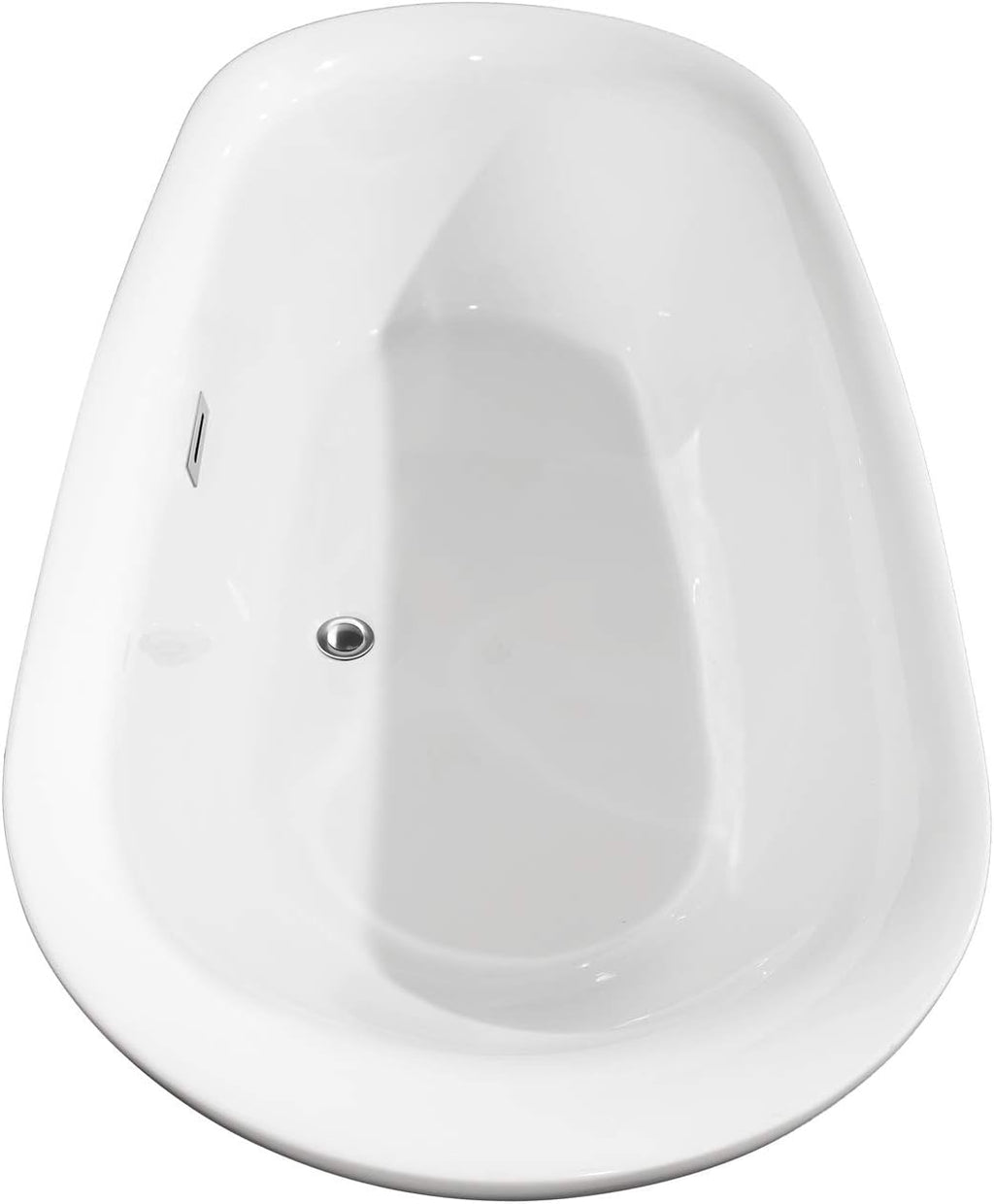 Wyndham Collection Melissa 65 inch Freestanding Bathtub for Bathroom in White with Polished Chrome Drain and Overflow Trim