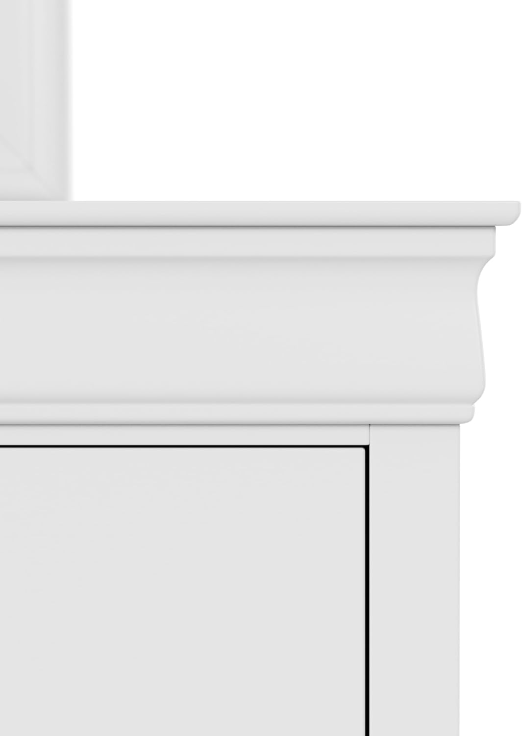 Furniture of America Arabella Traditional Solid Wood 5 Piece Bedroom Set with King Bed Frame, Nightstands, Dresser with Mirror, Storage and Organization, Bedframe Box Spring Needed, White