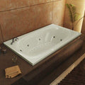 St. Kitts 36 x 66 x 23' Rectangular Air and Whirlpool Jetted Bathtub Color/Trim / Tile Flange / Front Skirt / Drain: Bone / Polished Brass / No / No / Right