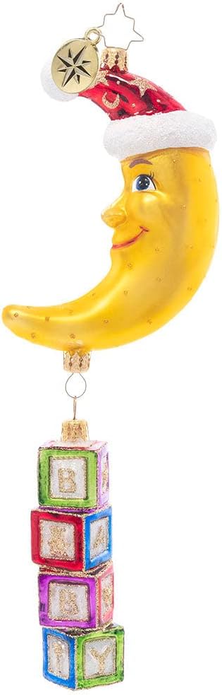 Christopher Radko Hand-Crafted European Glass Christmas Decorative Ornament, to The Moon and Back