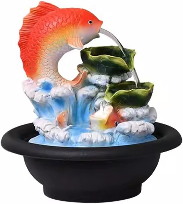 Tabletop Fountain Flowing Water Decoration Fountain Chinese Style Rockery Home Decoration Gift Office Opening Desktop Decoration Desktop Fountain (Color : 02)