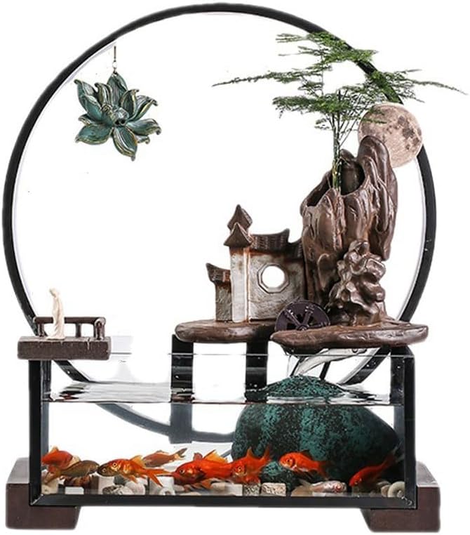Waterfall Fountain Indoor Desktop Water Ornaments Living Room Office Home Decoration Circulating Fountain Fish Tank Table Top Water