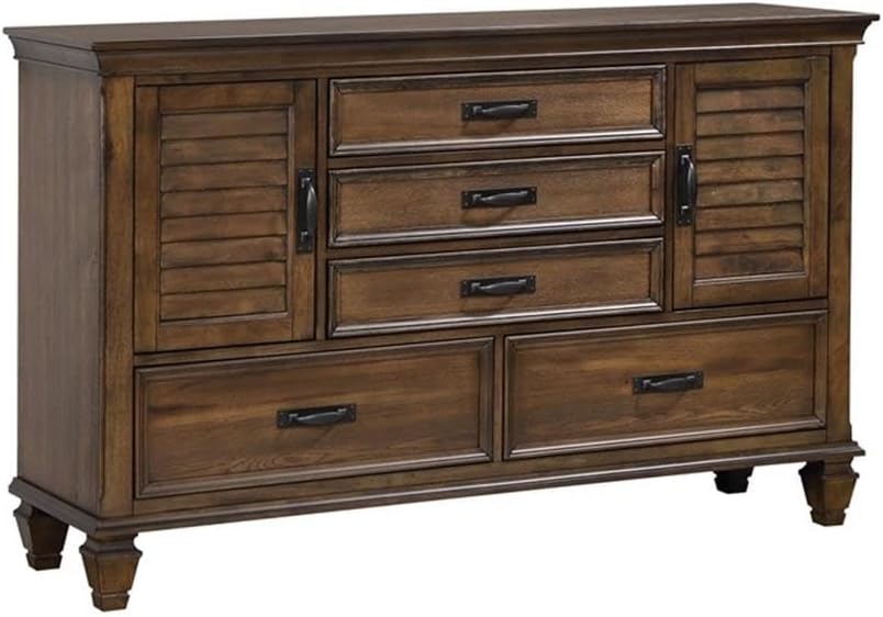 Coaster Franco Queen Bed 4-Piece Set, Burnished Oak