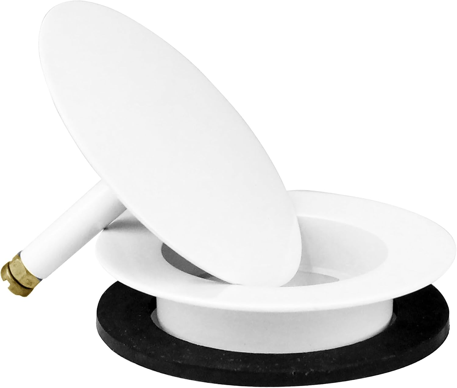 Westbrass D50P27TLERE-50 27' Cable Drive Bath Drain Trim with Rotary Overflow Cover Knob, Pop-Up Stopper and Poly Tubular Pipes & Fittings, Powder Coat White