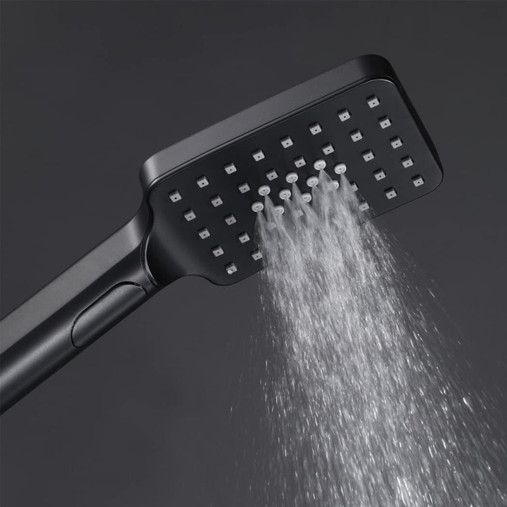 Shower Slide Bar with 3 Functions Handheld Shower,Black 304 Stainless Steel Handheld Shower Wall Mounted Adjustable Holder Set for Bathroom