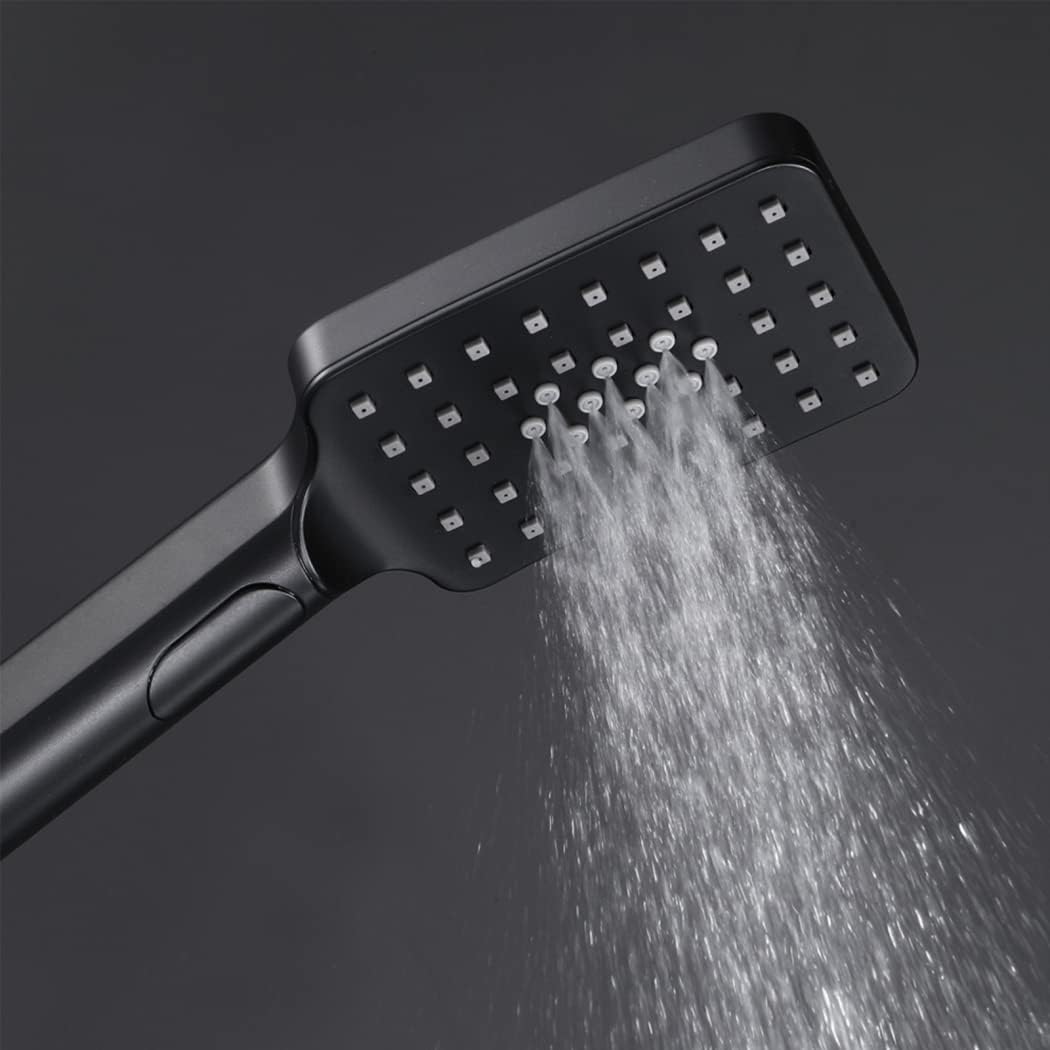 Shower Slide Bar with 3 Functions Handheld Shower,Black 304 Stainless Steel Handheld Shower Wall Mounted Adjustable Holder Set for Bathroom