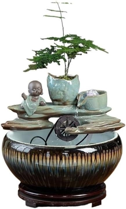 Tabletop Fountain Tabletop Fountain Ceramic Fish Tank Relaxing Ambiance for Home and Office Decor Tabletop Water Fountain