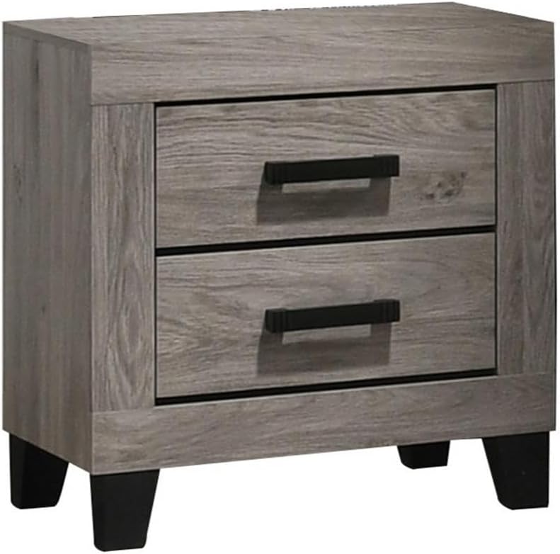 Furniture Rustic Charm Bedroom Set with Chevron Panel Headboard