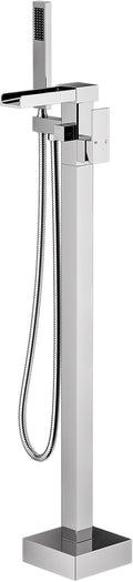 Free Standing Tub Faucet Chrome: ALEASHA High Flow Max 6.74 GPM Free Standing Tub Filler - Brass Modern Floor Mount Bathtub Faucet with Handheld Shower, for the Ultimate Elegant SPA Experience