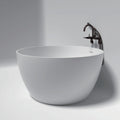 Kingston Brass KRTRO4545155DL 45' Solid Surface Round Double Ended Freestanding Tub with Faucet Combo and Drain, Oil Rubbed Bronze