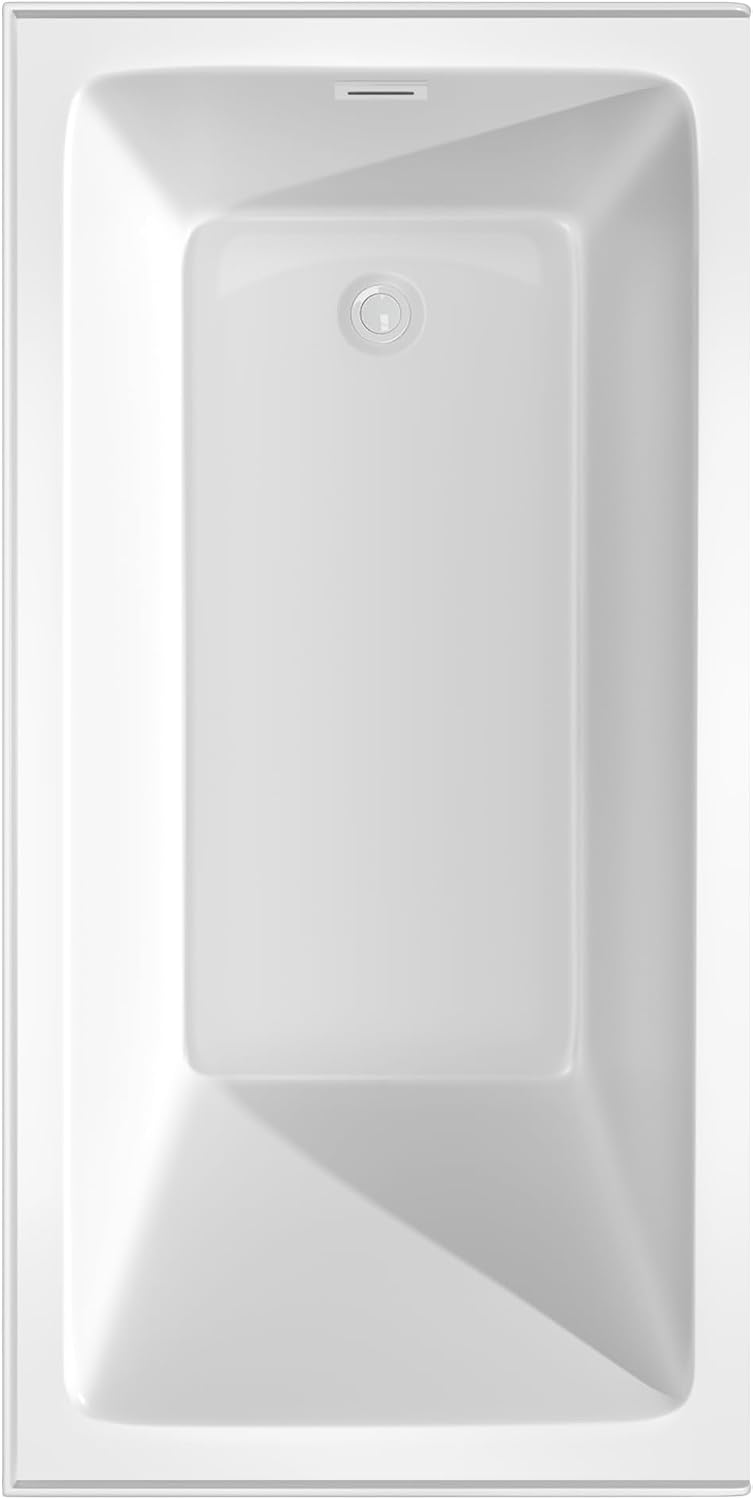 Grayley 60x30x18 Inch Alcove Bathtub in White with Right-Hand Drain and Overflow Trim in Shiny White