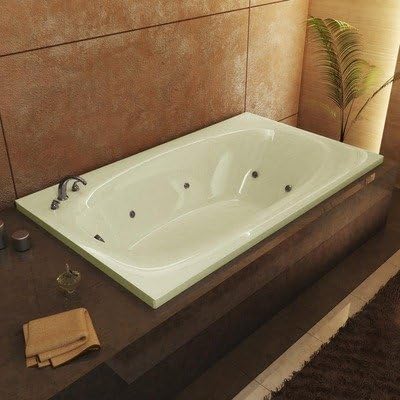 St. Kitts 36 x 66 x 23' Rectangular Whirlpool Jetted Bathtub Color/Trim / Tile Flange / Front Skirt / Drain: White / Brushed Nickel / Yes / Yes / Right