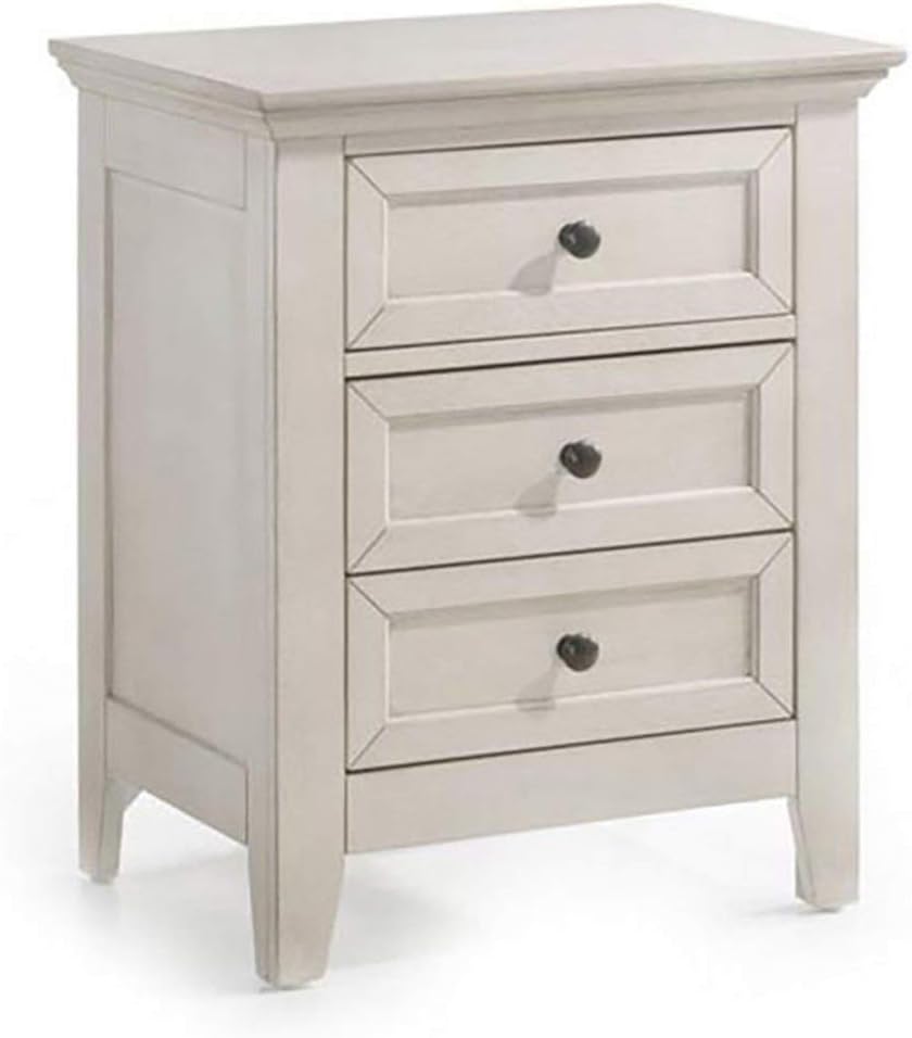 Intercon San Mateo Queen Size 4 Piece Panel Bedroom Set Rustic White Finish