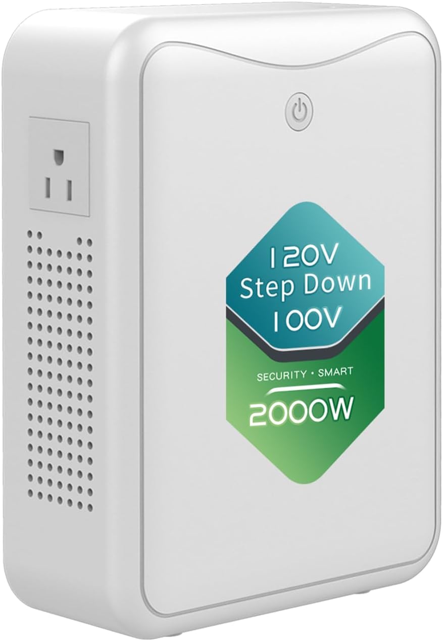 ZHENGXI 120v to 100v Voltage Converter 2000W Step Down Transformer, No Noise, Ten Protection Functions, Using Japan Appliances in US