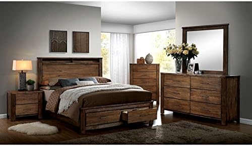 24/7 Shop at Home Traditional Oak Finish King Size 6-Piece Bedroom Set