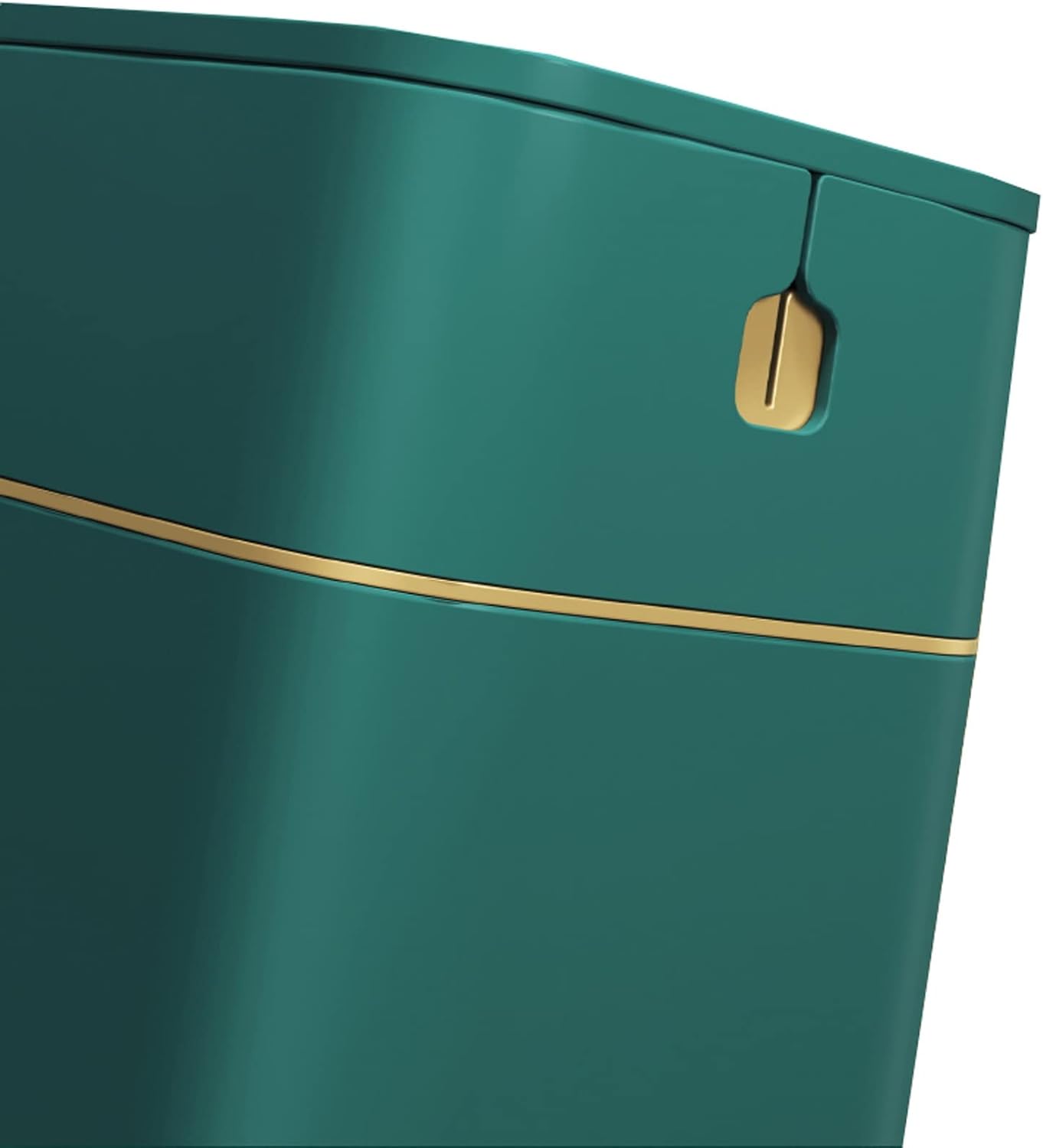 Kitchen Garbage Can Trash Can,Nordic Style Seal Press for Kitchen Bathroom Office Storage Bucket Dustbins Accessories with Lid Garbage Deep Green Deep Blue 15L Wastebasket (Color : Deep Green)