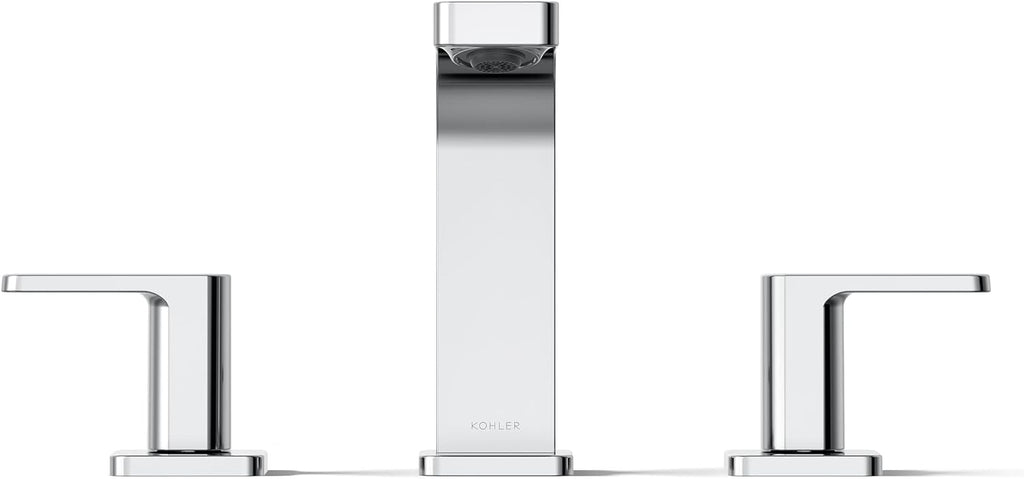 Kohler K-23484-4K-CP Parallel Widespread Bathroom Sink Faucet, 1.0 GPM, Lever Handles, Polished Chrome