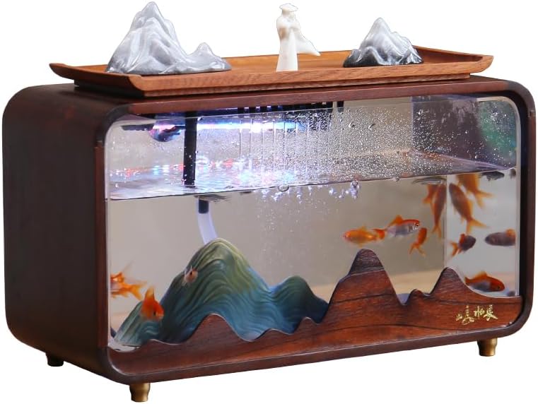 Water Fountains Indoor Desktop Fish Tank Water Ornaments Living Room Modern Office Rockery Decoration Tabletop Fountain