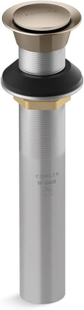 Kohler K-33151-2BV Bathroom sink clicker drain without overflow, Vibrant Brushed Bronze