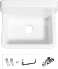 Eridanus 21 Inch Utility Sink, Wall Mounted Farmhouse Bathroom Sink, Modern Laundry Sinks Above Counter, 21' x 16' x 18.5' Floating Porcelain Ceramic Tub High Back for Garage, Washing Room, Kitchen
