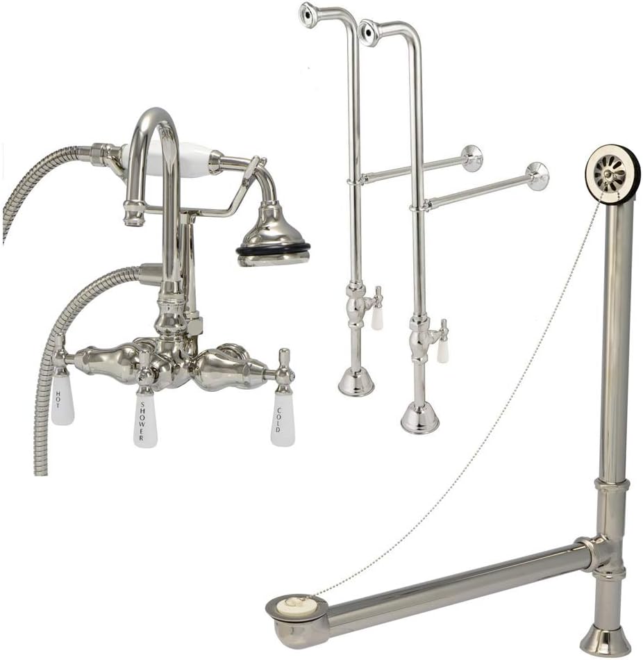 Vintage Tub & Bath Clawfoot Tub Freestanding Gooseneck Faucet Set