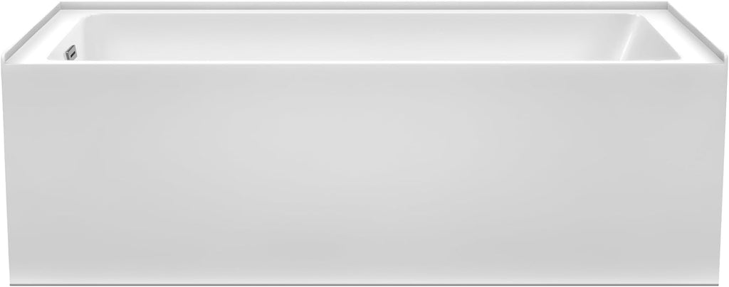Grayley 66 x 32 Inch Alcove Bathtub in White with Left-Hand Drain and Overflow Trim in Polished Chrome