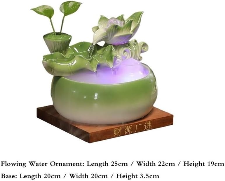 TabletopWater Fountain Ceramic Fish Tank Tabletop Fountain with Feng Shui Ball for Indoor and Home Decoration