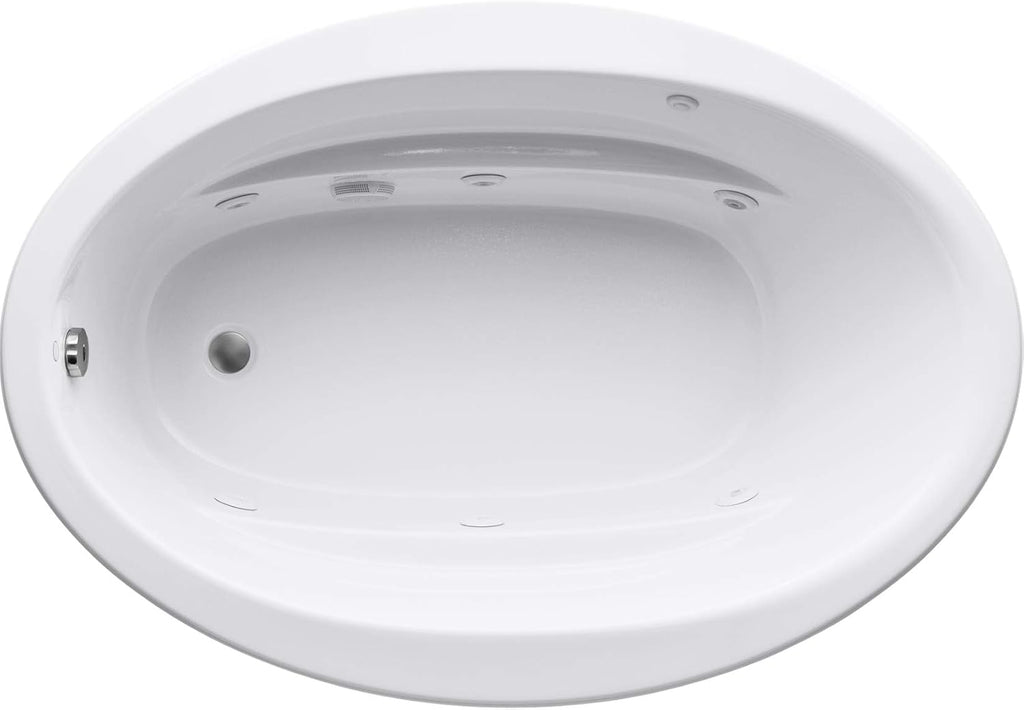 KOHLER K-1162-S1-0 Sunward ExoCrylic Drop-In Whirlpool with End Drain, White, 60 x 42-Inch