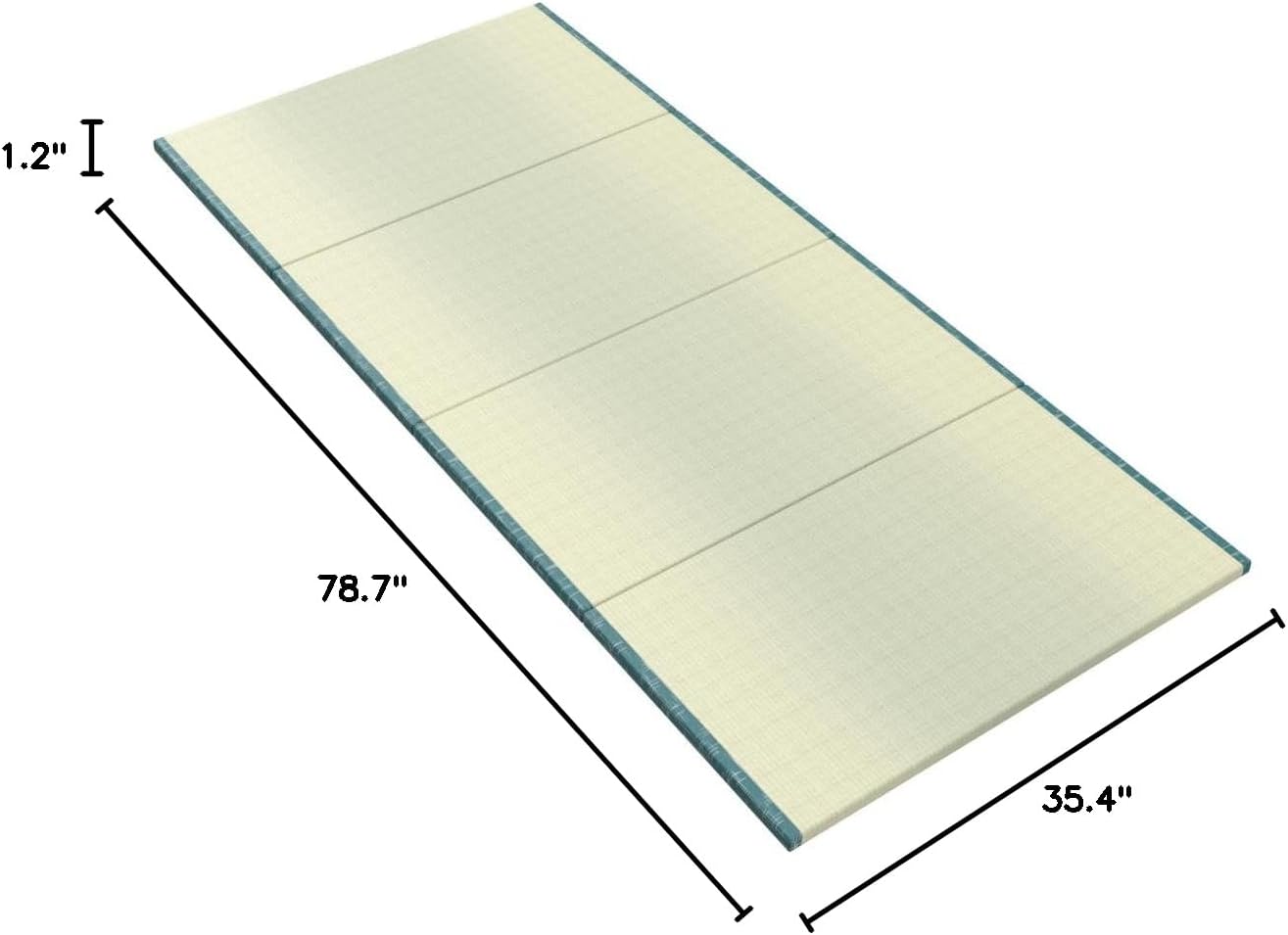 MustMat Tatami Futon Mattress Foldable Tatami Mat Twin Japanese Floor Mattress Rush Grass Floor Bed 35.4'x78.7'x1.2'(1 Piece)