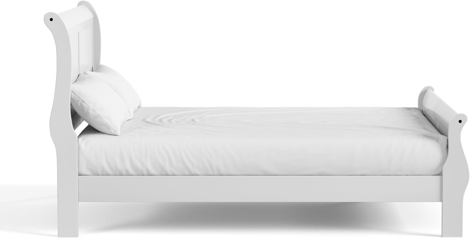Furniture of America Arabella Traditional Solid Wood 5 Piece Bedroom Set with King Bed Frame, Nightstands, Dresser with Mirror, Storage and Organization, Bedframe Box Spring Needed, White