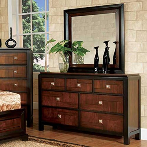 Patra Asian Contemporary Acacia Walnut Cal King Size 6-Piece Bedroom Set