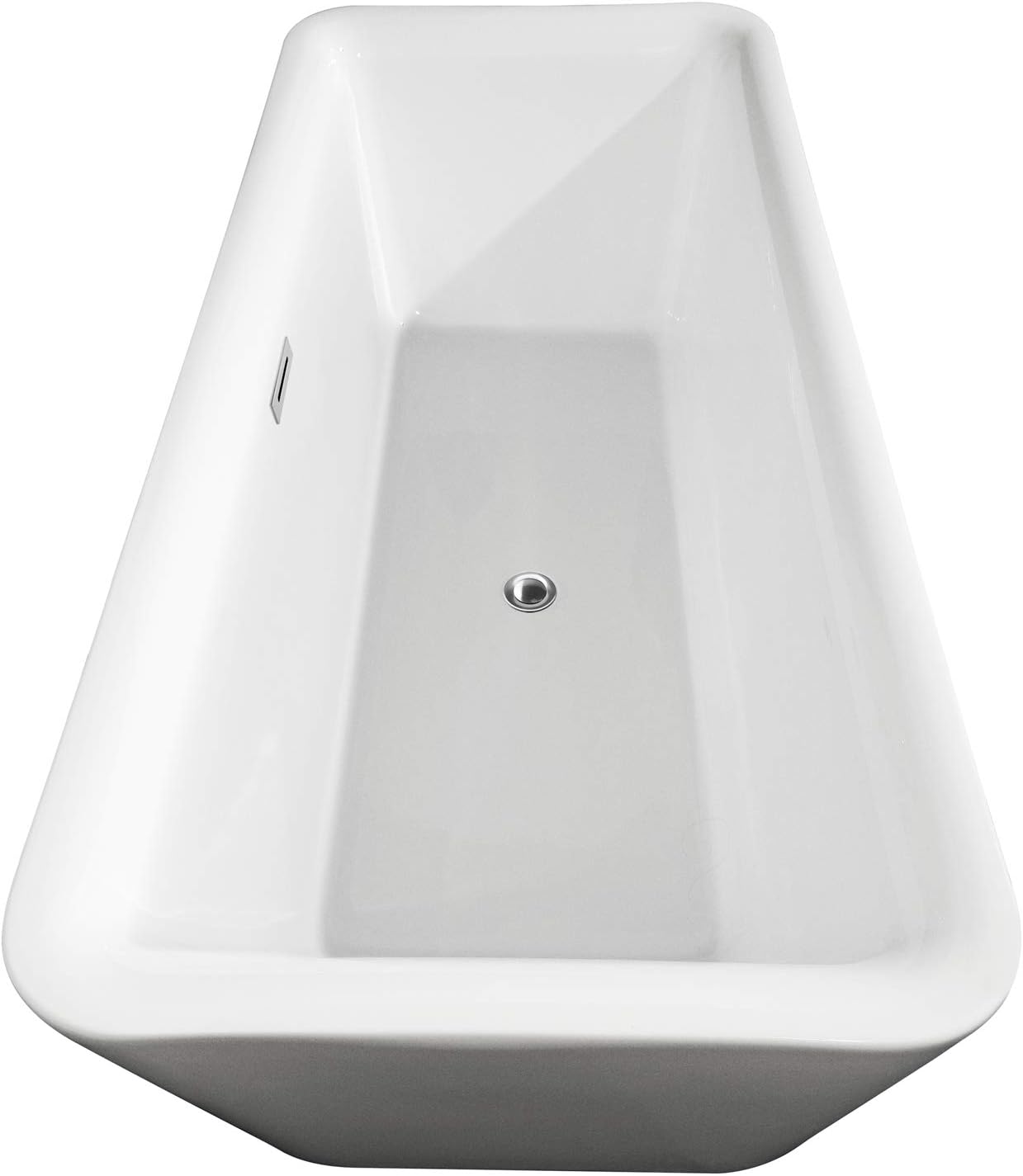Emily 69 inch Freestanding Bathtub in White with Polished Chrome Drain and Overflow Trim