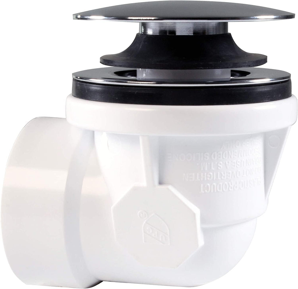 Westbrass 493244H-07 14' Sch. 40 PVC Bath Waste & Overflow Assembly with Illusionary Faceplate and Tip-Toe Drain Plug, Satin Nickel (12-Pack)