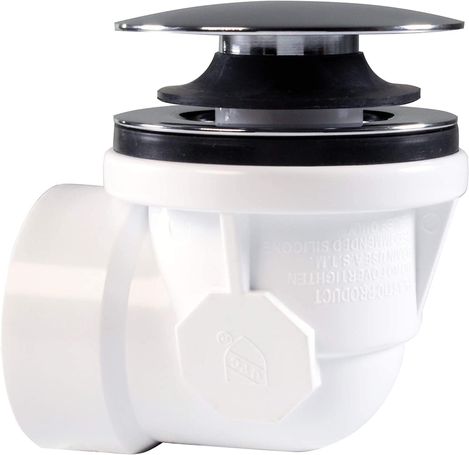 Westbrass 493244H-07 14' Sch. 40 PVC Bath Waste & Overflow Assembly with Illusionary Faceplate and Tip-Toe Drain Plug, Satin Nickel (12-Pack)
