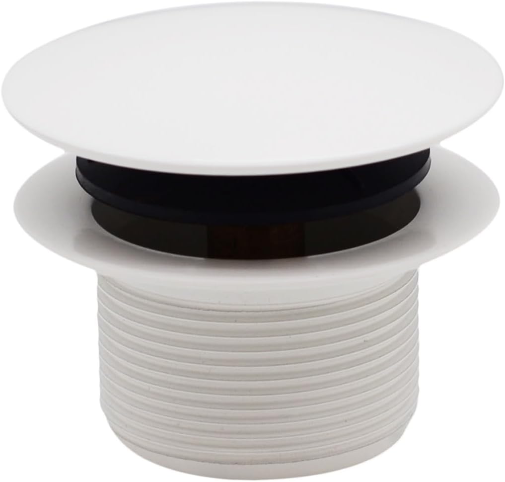 Westbrass D398R-50-50 1-1/2' NPSM Coarse Thread Mushroom Tip-Toe Bathtub Drain Stopper, Powder Coat White (50-Pack)