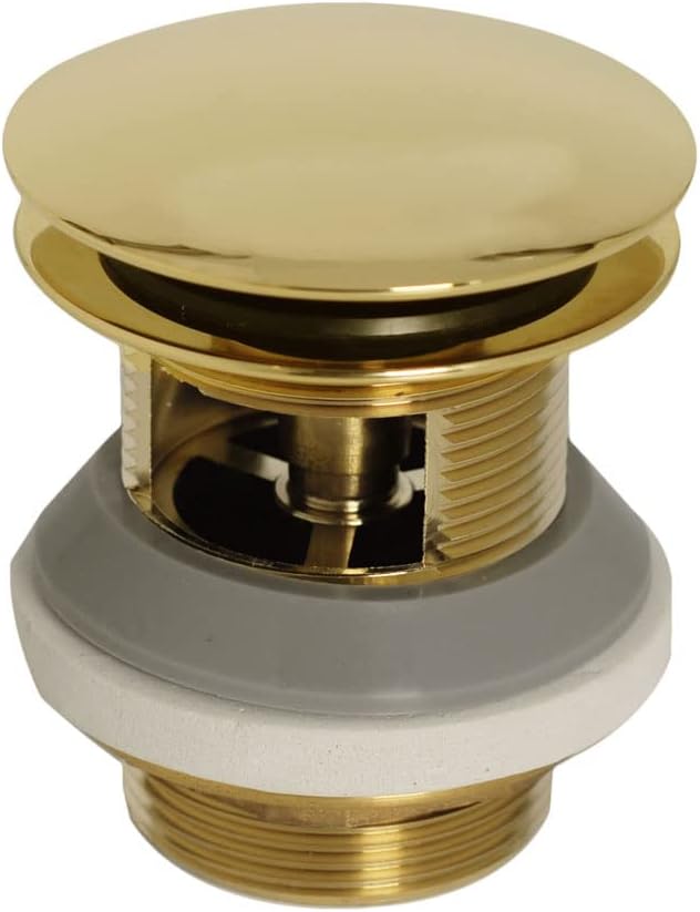 Westbrass D98LTBPA-01 Integrated Overflow Drain 1-1/2 in. NPSM Coarse Thread Tip-Toe Mechanism with PVC Adapter, Polished Brass