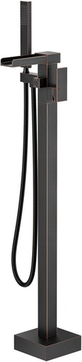 Freestanding Tub Faucet Oil Rubbed Bronze: ALEASHA High Flow Max 6.74 GPM Free Standing Tub Filler-Brass Modern Floor Mount Bathtub Faucet with Handheld Shower, for the Ultimate Elegant SPA Experience