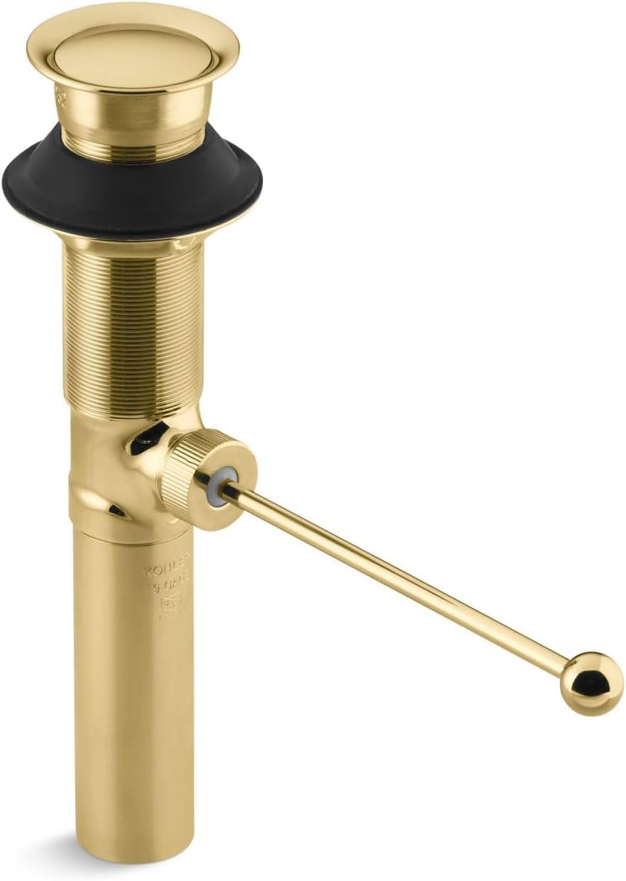 Kohler 7114-2MB Premier Pop-up Drain, Exposed, No overflow, Vibrant Moderne Brushed Brass