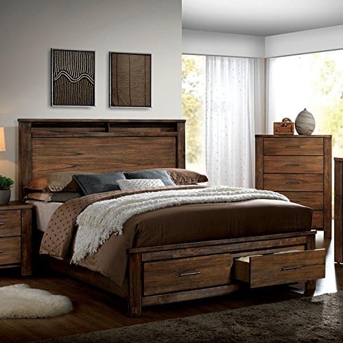 24/7 Shop at Home Traditional Oak Finish King Size 6-Piece Bedroom Set