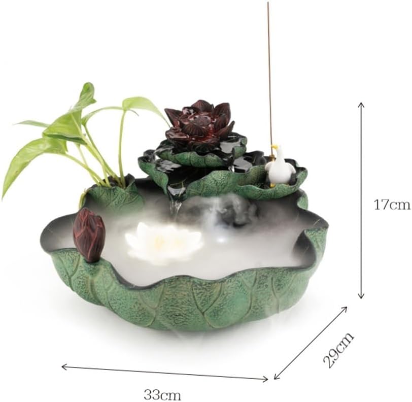 Indoor Waterfall Fountain Indoor Relaxation Lotus Waterfall Fountain with Circulating Aquarium for Home and Office Tabletop Fountains Decor