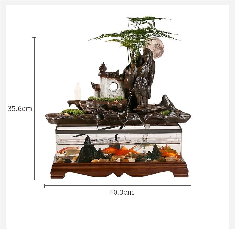 Tabletop Fountains Fish Tank Water Landscape Office Home Circulation Fountain Landscaping Living Room Porch Wine Cabinet Decorative Ornaments Indoor Tabletop Water Fountain