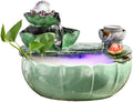 Tabletop Fountain Tabletop Fountain Ceramic 8.66 Inches Desktop Fountain Indoor Fountain Landscape Fish Tank with Lucky Ball Desktop Decor Exquisite Decoration