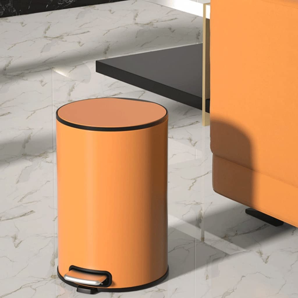 Trash Can Wastebasket Garbage， Step Trash Can with Inner Barrel Garbage Bin with Soft Close Lid, Foot Pedal Garbage Bin for Home Office Container Bins for Bathrooms(Black 9L)