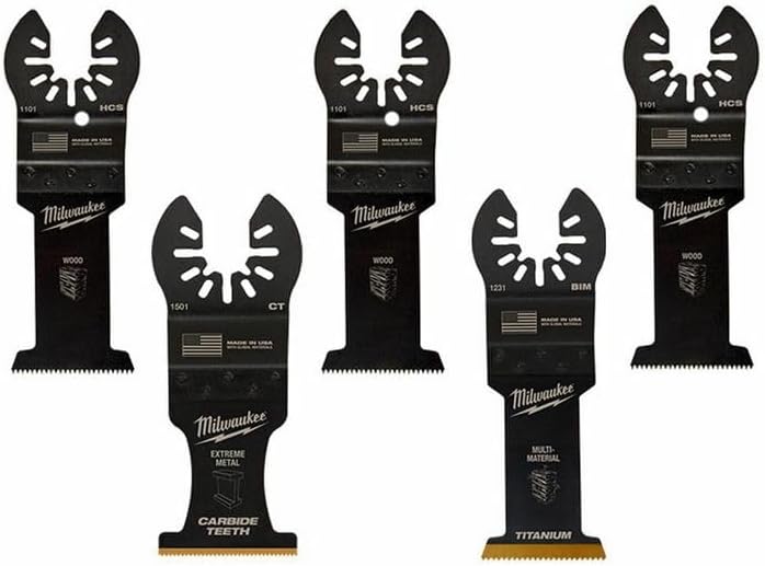 Replacement for Milwaukee 49-10-9122 Oscillating Multi-Tool Cutting Blades 5pc Set Wood Drywall repair parts