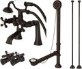 Kingston Brass CCK268ORB Vintage Deck Mount Clawfoot Tub Faucet Package, Oil Rubbed Bronze